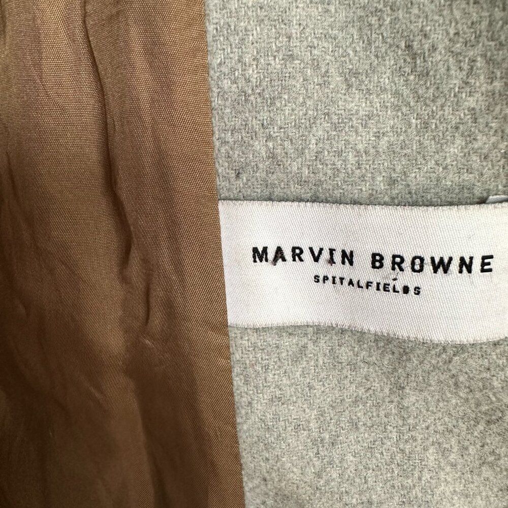Marvin Browne Spitalfields Women’s Wool Coat Made in England Size S Gray - Picture 3 of 11